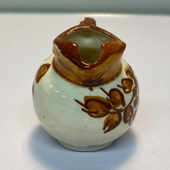 Vintage Occupied Japan Morikin Ware Hand Painted Miniature Pitcher Cream Brown - Picture 7 of 9